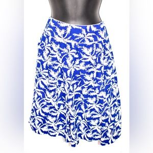 Kayce Hughes Blue & White Floral Print Skirt with Pockets Size 4 Rare!!! Quality